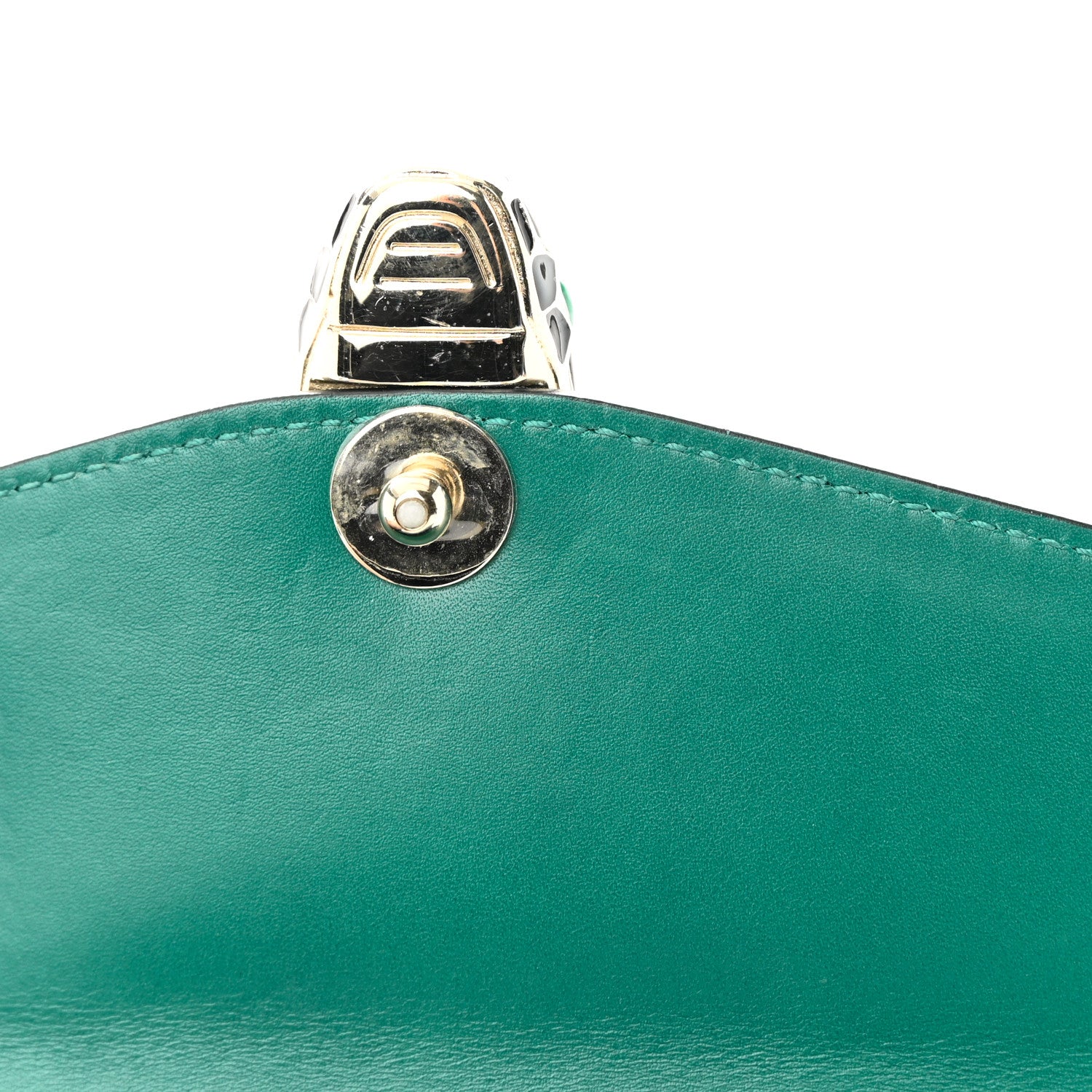 Bulgari Calfskin Small Serpenti Forever Snake Strap Crossbody Bag Emerald Green 14 of 17