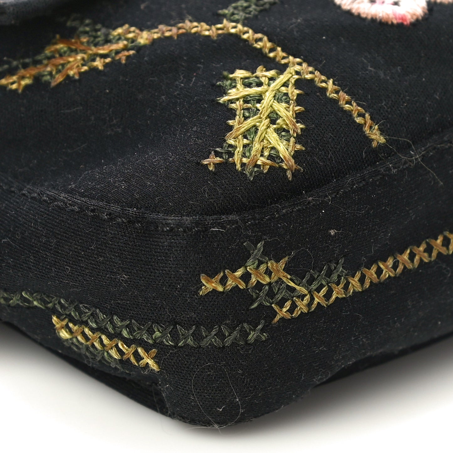 Denim Embroidered Baguette Blue Multicolor