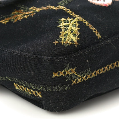 Fendi Denim Embroidered Baguette Blue Multicolor 8 of 9