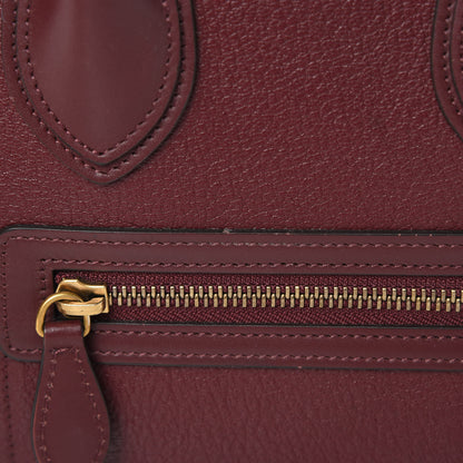 Celine Goatskin Calfskin Micro Luggage Burgundy 15 of 15