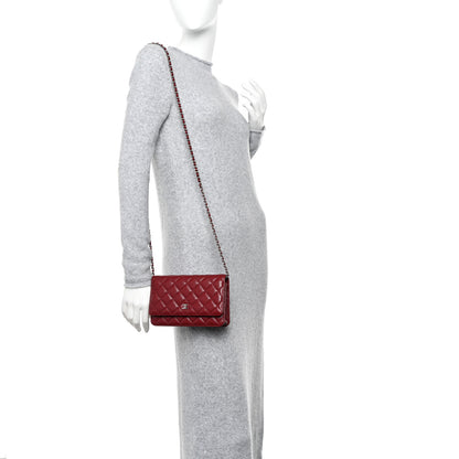 Chanel Caviar Quilted Wallet on Chain WOC Burgundy 2 of 12