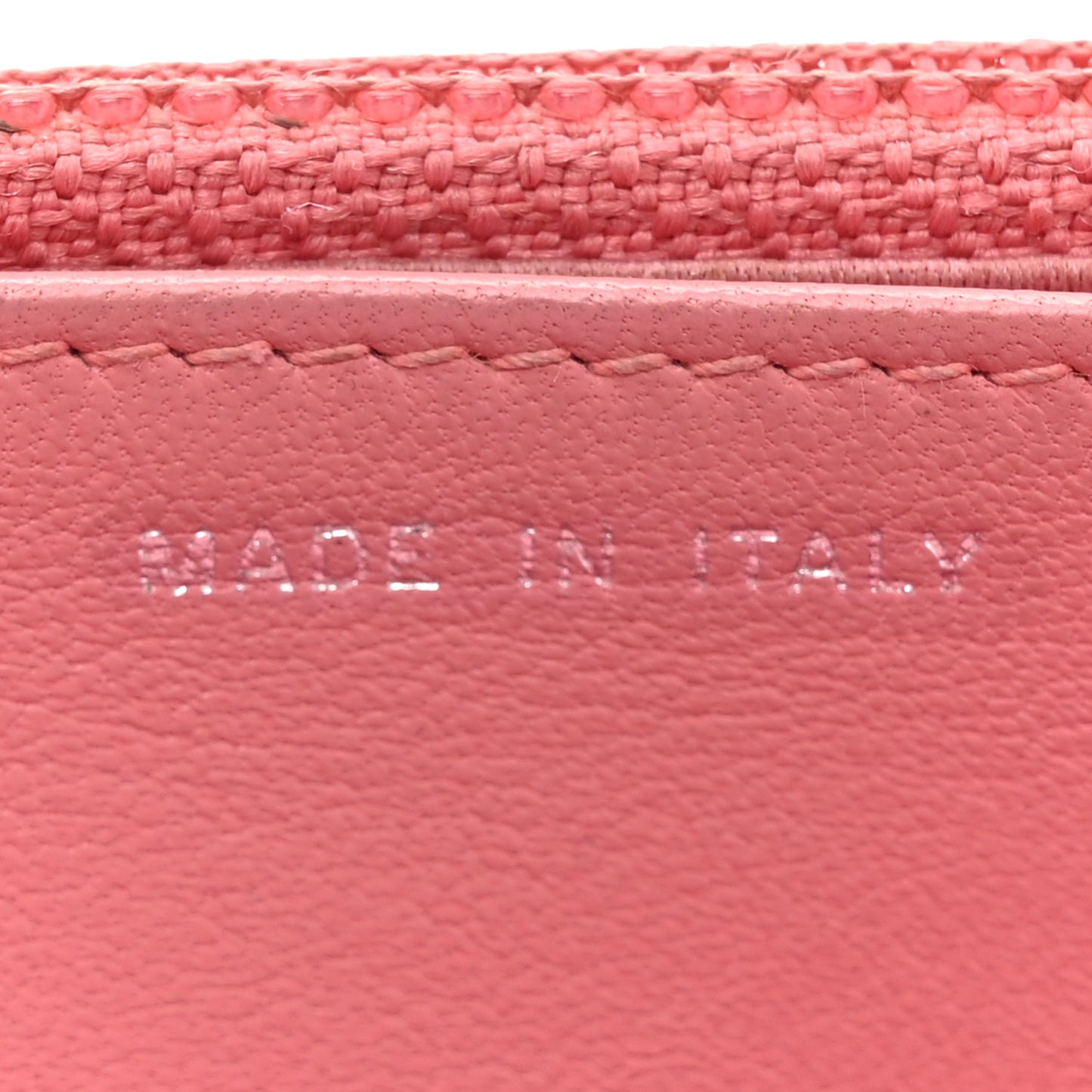 Lambskin Camellia Embossed Wallet on Chain WOC Pink