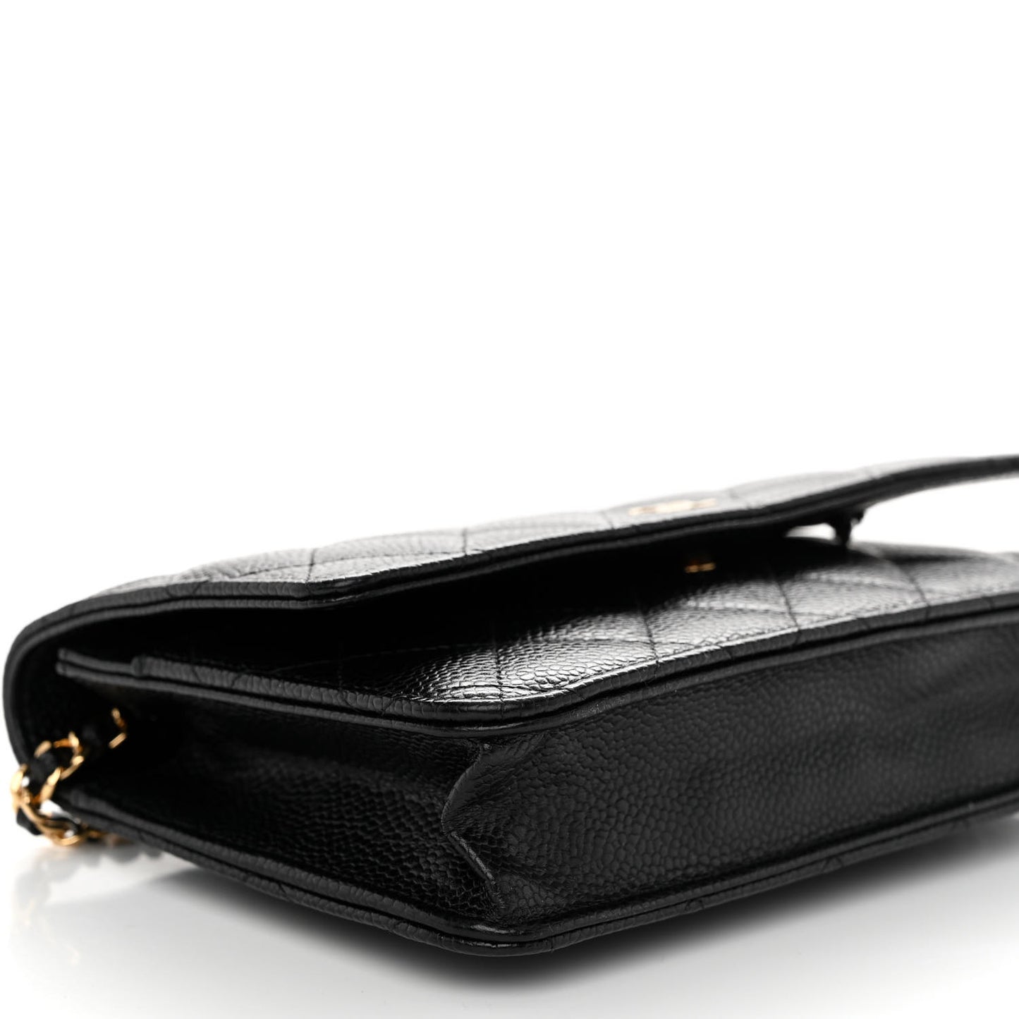 Caviar Quilted Wallet on Chain WOC Black