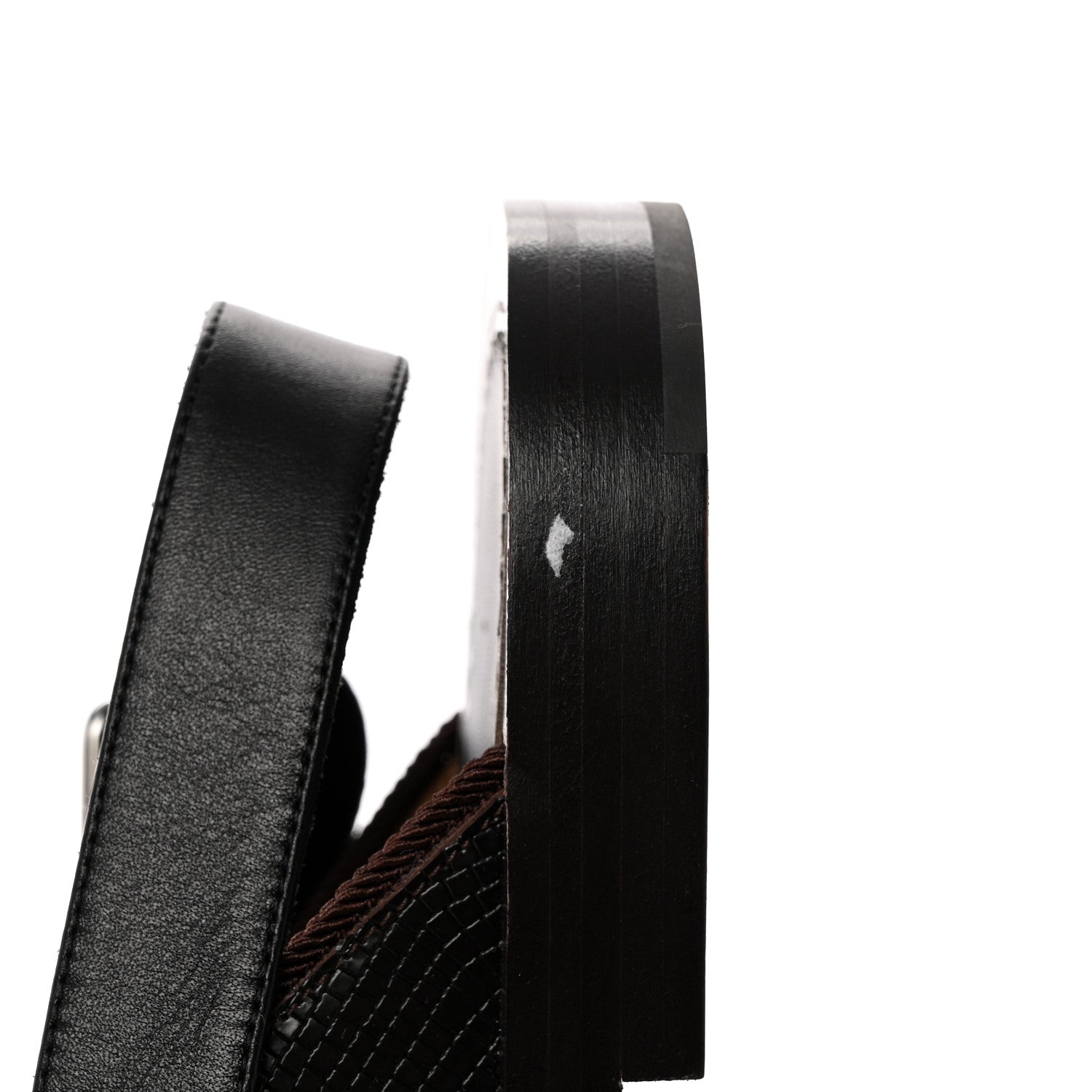 Christian Louboutin Calfskin Iguana Embossed Elba Flat Sandals 39 Testa Di Moro Black 14 of 18
