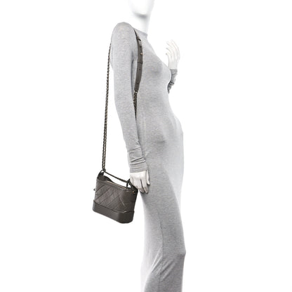 Chanel Aged Calfskin Quilted Small Gabrielle Hobo Grey 2 of 11