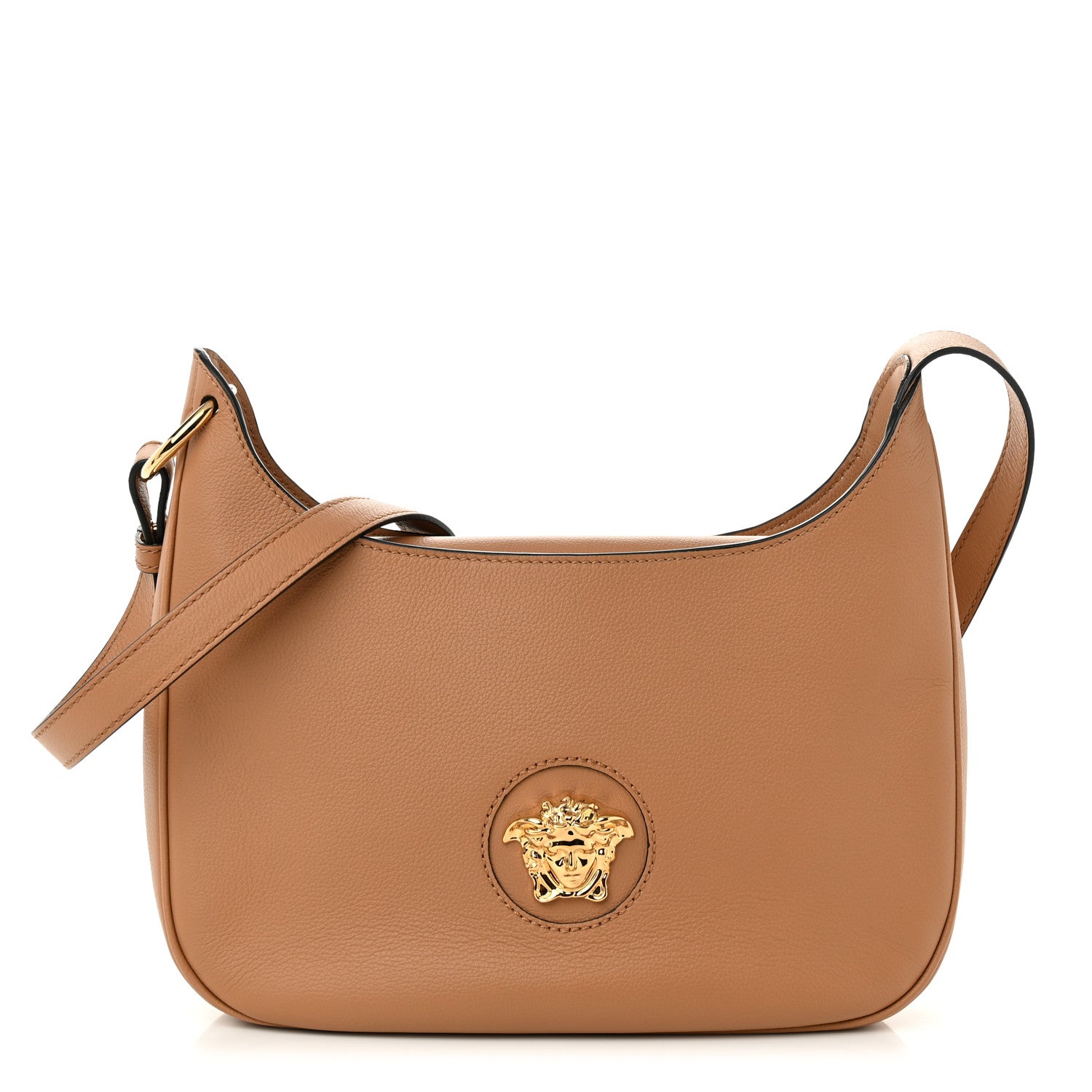 Versace Calfskin La Medusa Medium Hobo Crossbody Brown 1 of 9