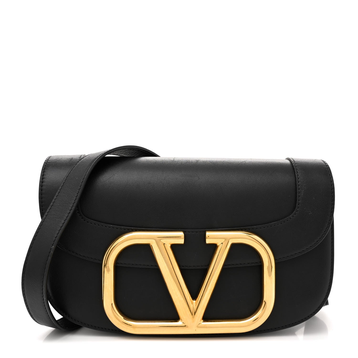 Valentino Garavani Smooth Calfskin Supervee Shoulder Bag Black 1 of 13