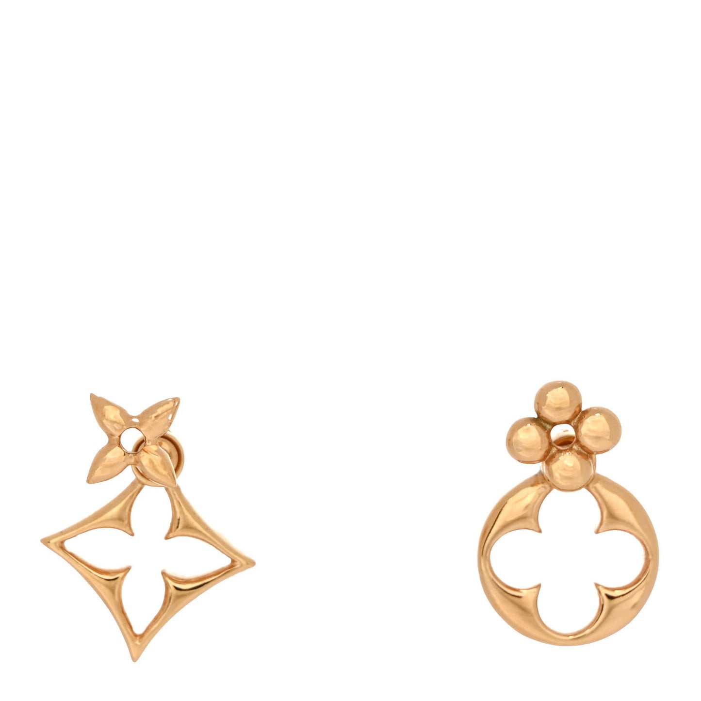 Metal LV Flowergram Earrings Gold