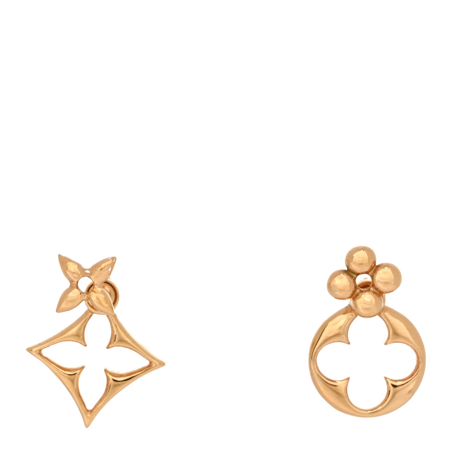 Louis Vuitton Metal LV Flowergram Earrings Gold 1 of 5