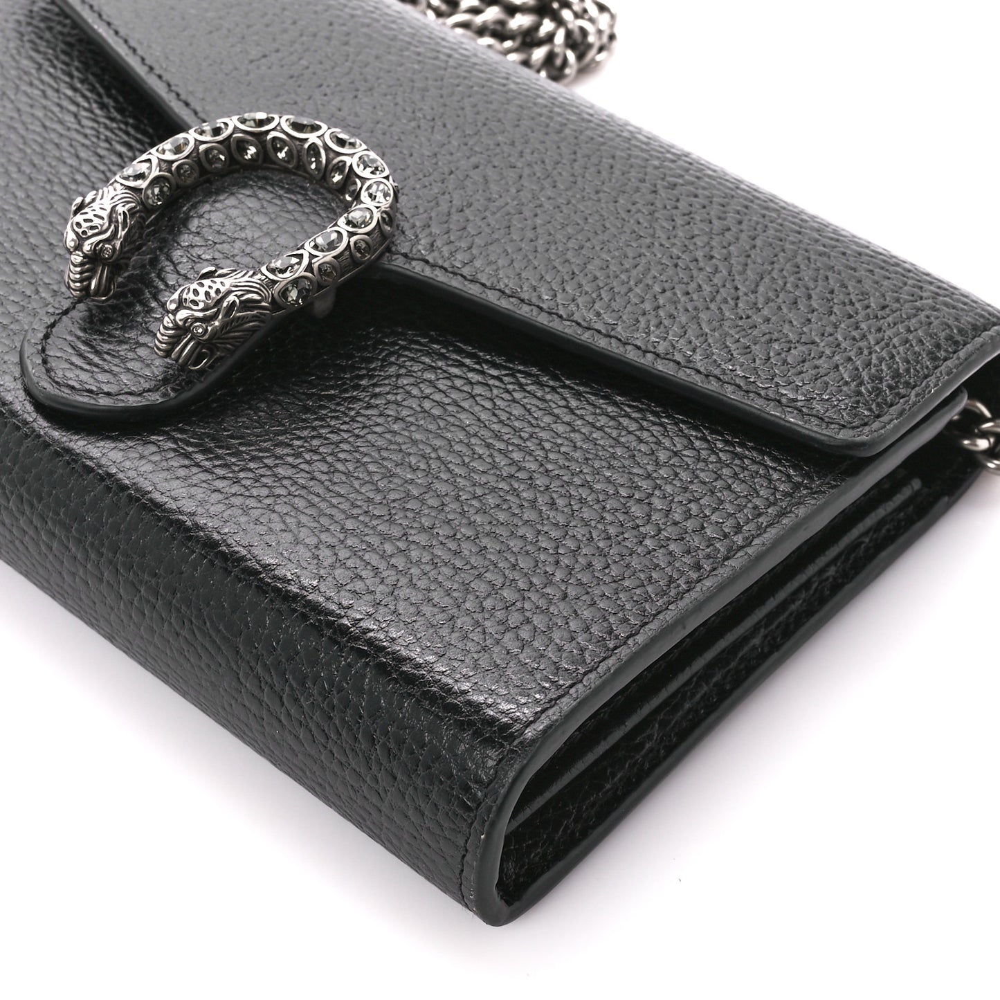 Calfskin Mini Dionysus Chain Wallet Black