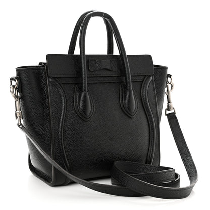 Celine Drummed Calfskin Nano Luggage Black 3 of 15