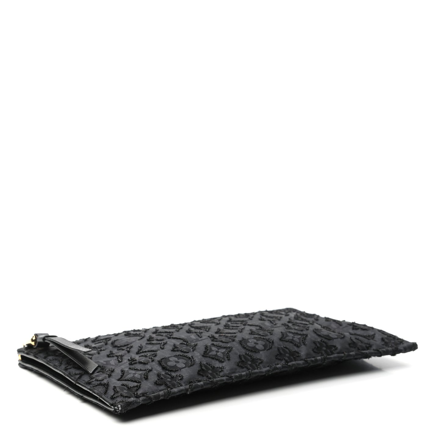 Monogram Lurex Flat Zip Pochette Noir