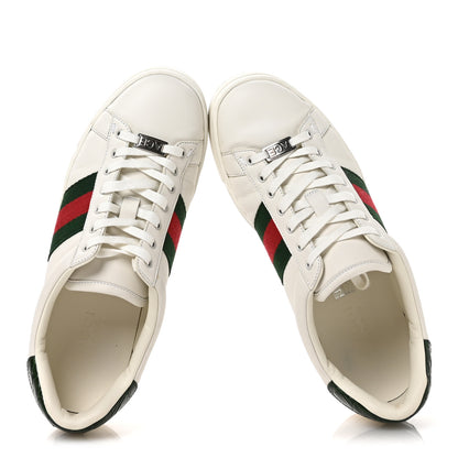 Gucci Ultralight Plume Calfskin Web Mens New Ace Sneakers 8.5 Green Ace 2 of 9