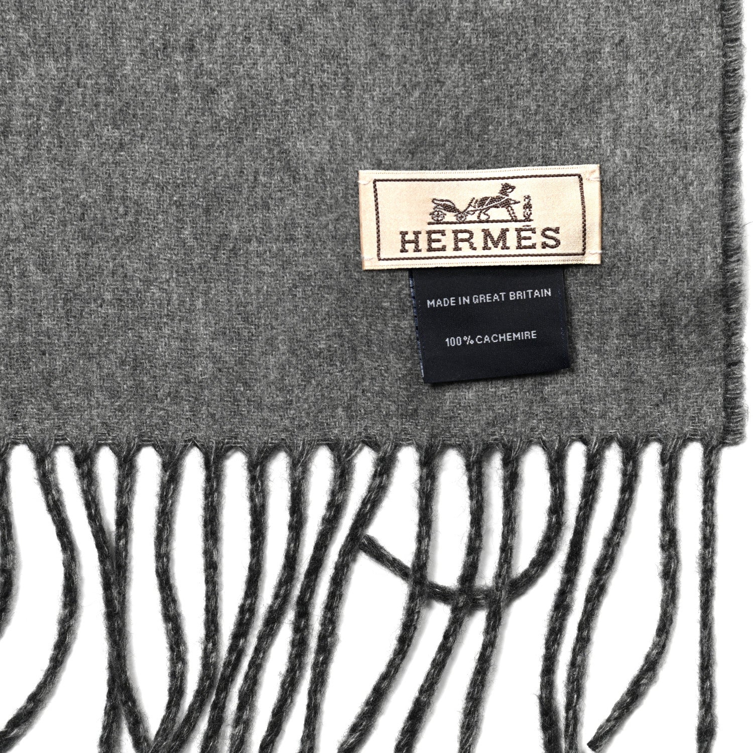 Hermes Cashmere Fringe Double Face Scarf 3 of 4
