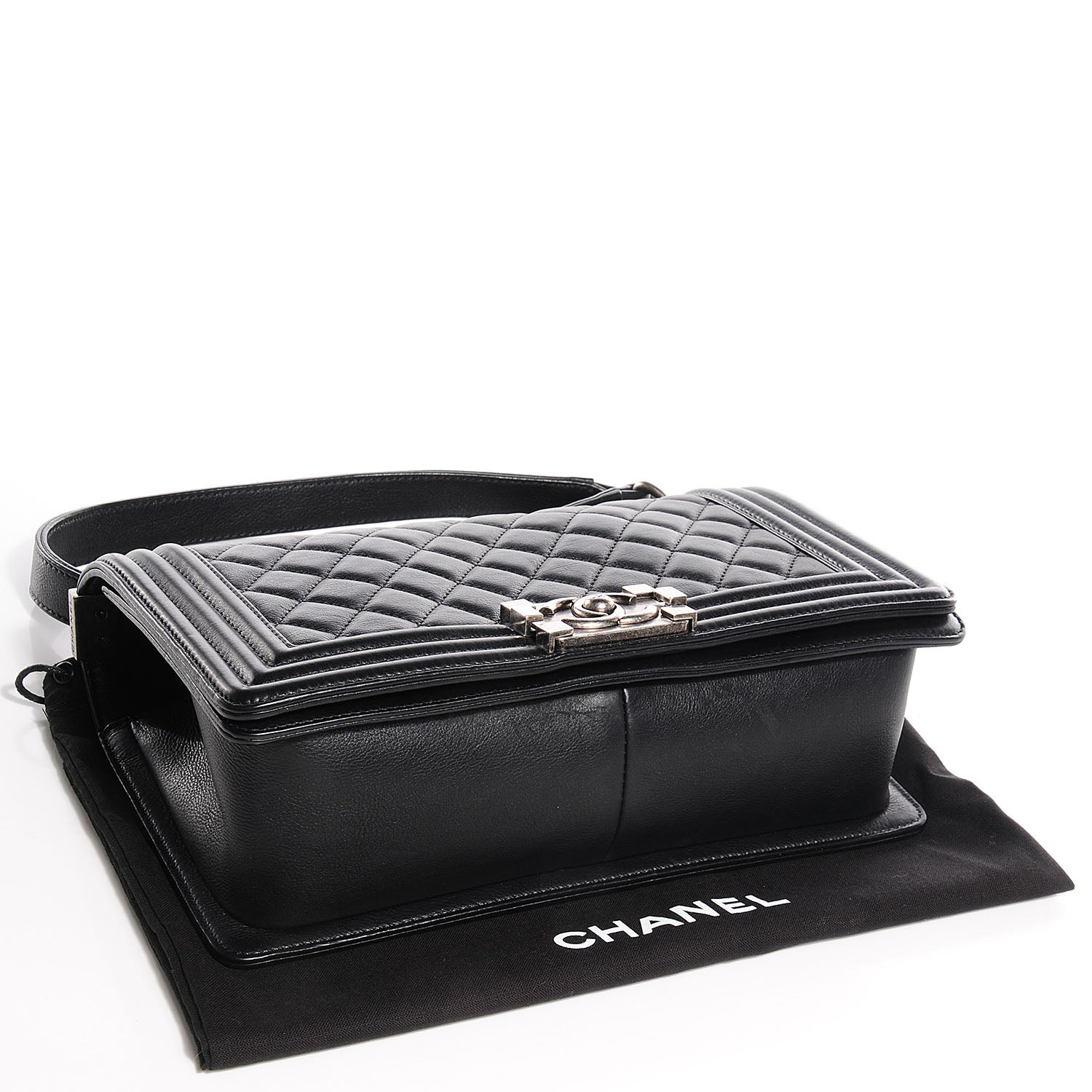 Chanel Metallic Calfskin Quilted Medium Boy Flap Black 4 of 9