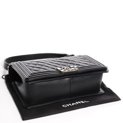 Chanel Metallic Calfskin Quilted Medium Boy Flap Black 4 of 9