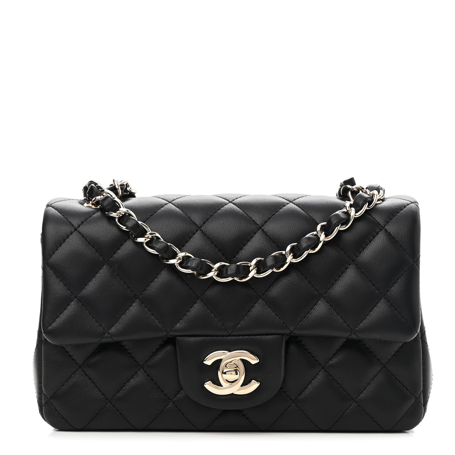 Chanel Lambskin Quilted Mini Rectangular Flap Black 1 of 9
