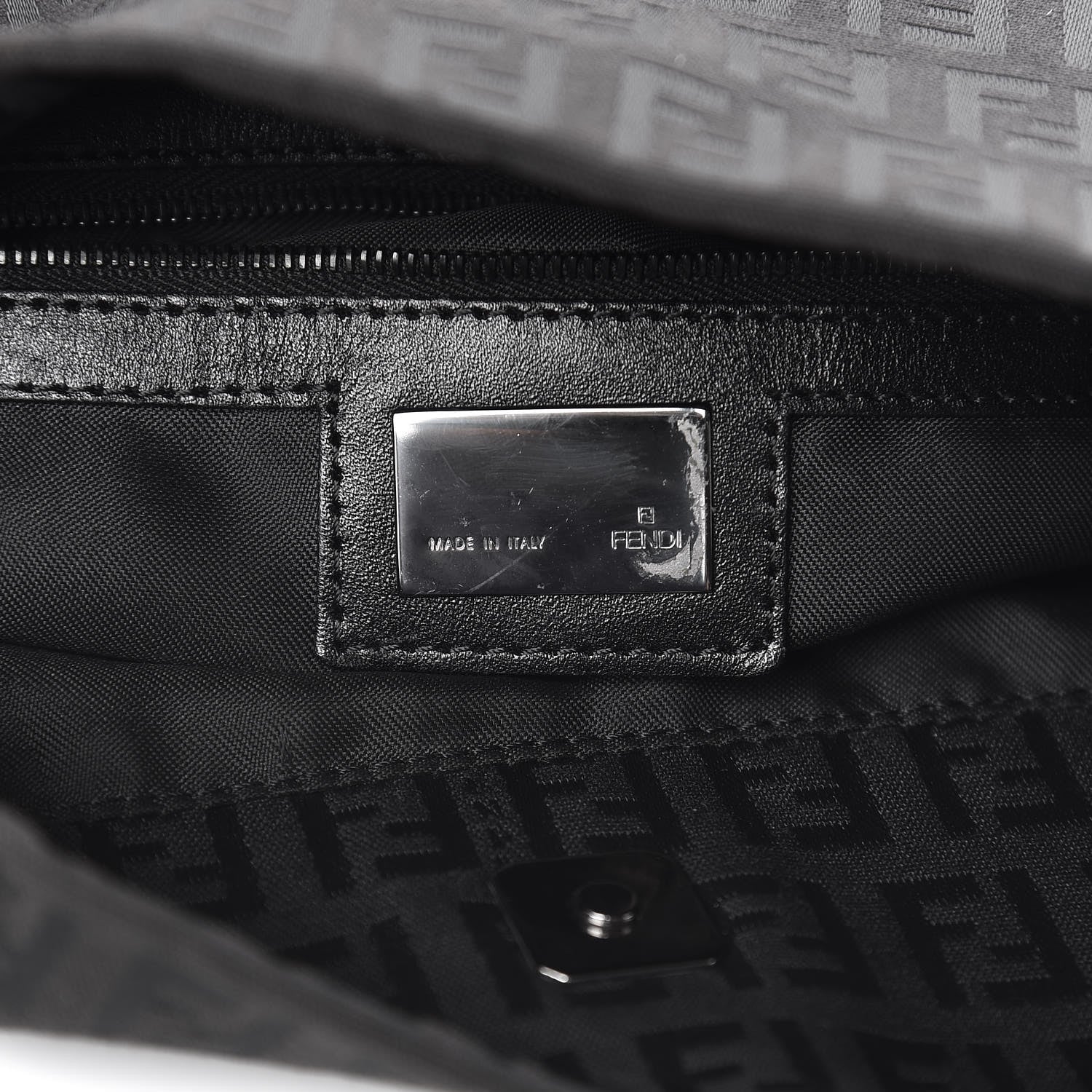 Fendi Zucchino Shoulder Bag Black 6 of 10