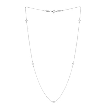 Tiffany Platinum Diamond .30ctw Elsa Peretti Diamonds by the Yard 5 Station Necklace 3 of 4