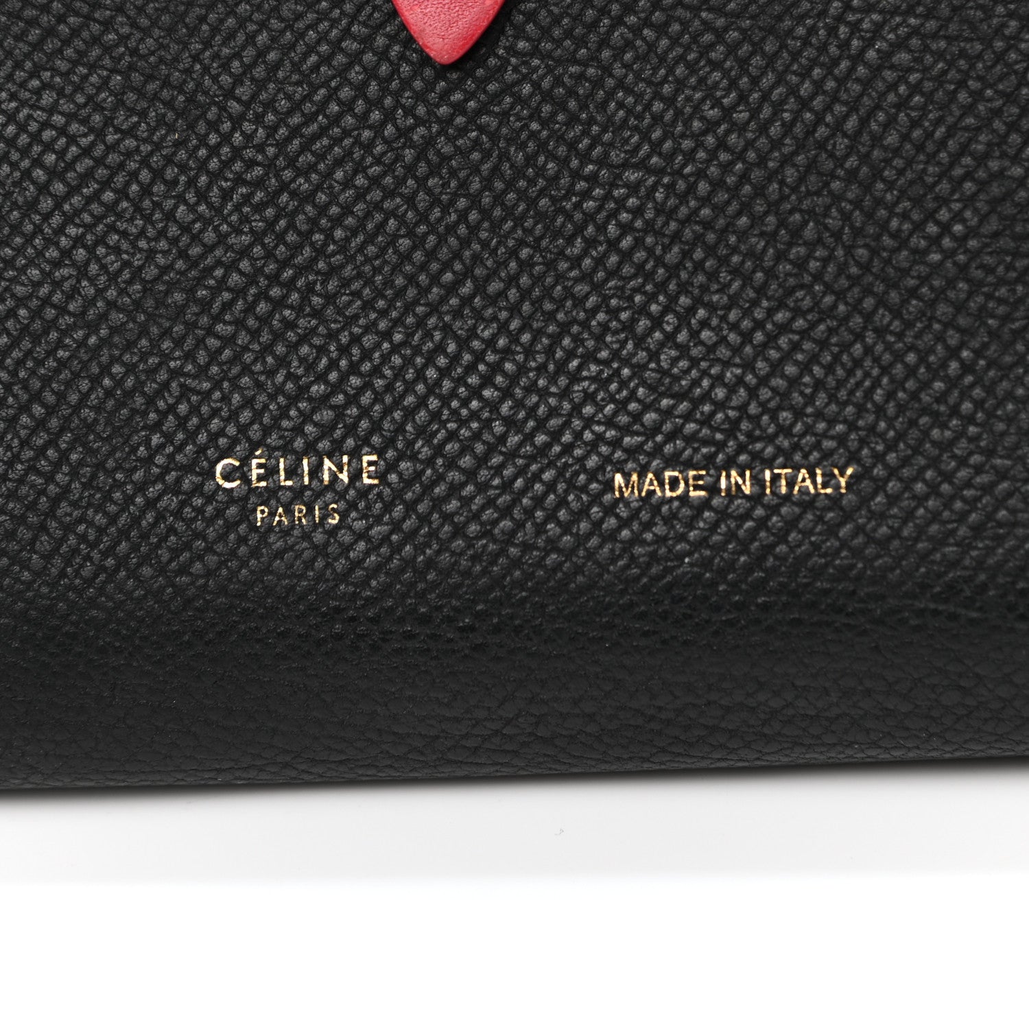 Celine Grained Calfskin Large Multifunction Strap Wallet Black Pink 6 of 10