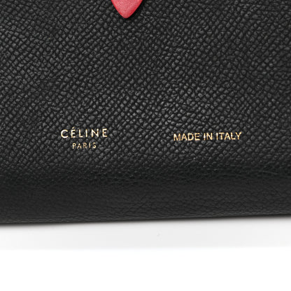 Celine Grained Calfskin Large Multifunction Strap Wallet Black Pink 6 of 10