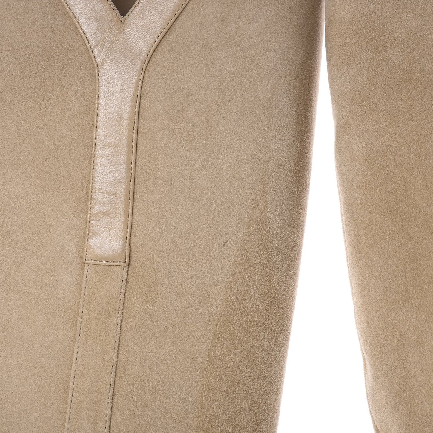 Suede Knee High Flat Boots 41 Beige