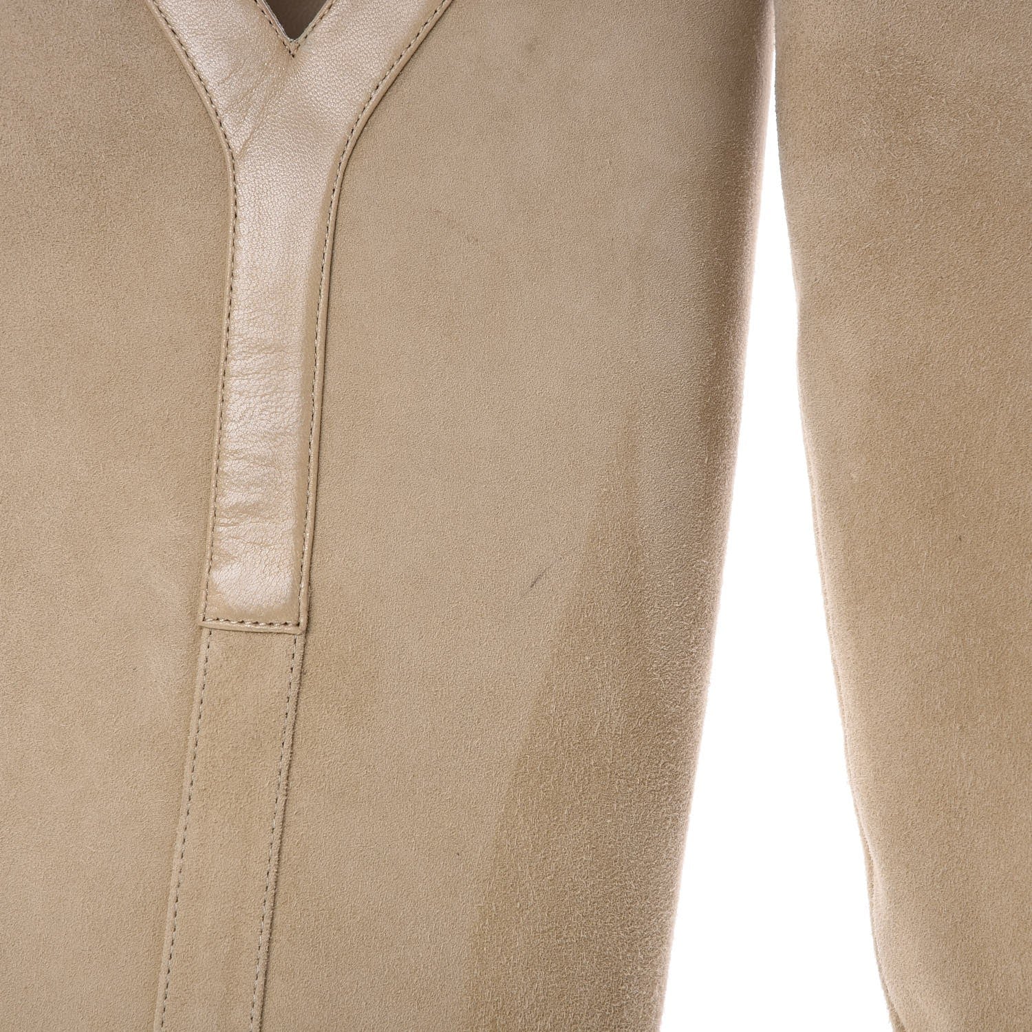 Saint Laurent Suede Knee High Flat Boots 41 Beige 11 of 13