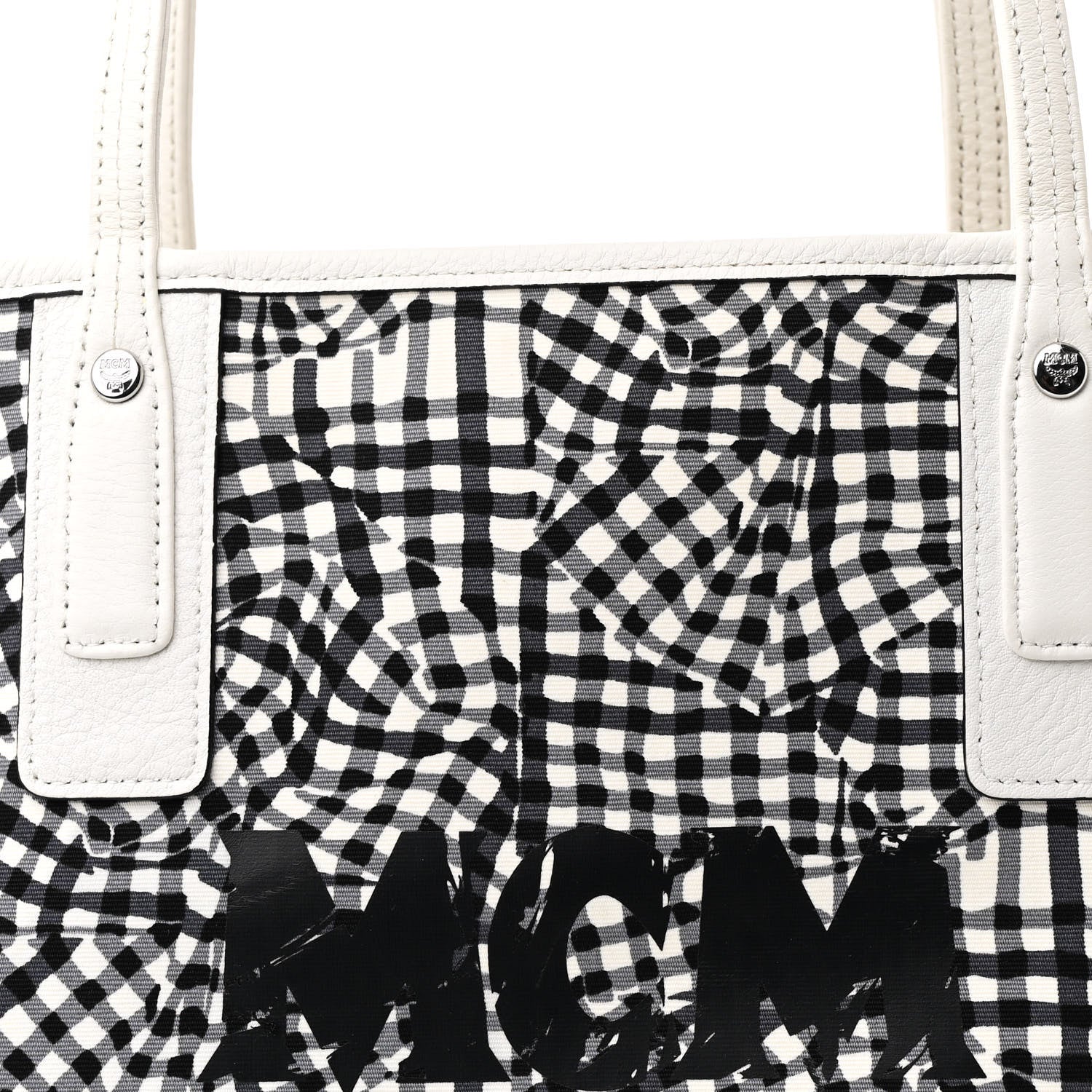 MCM Visetos Medium Liz Reversible Shopper Tote White 21 of 22