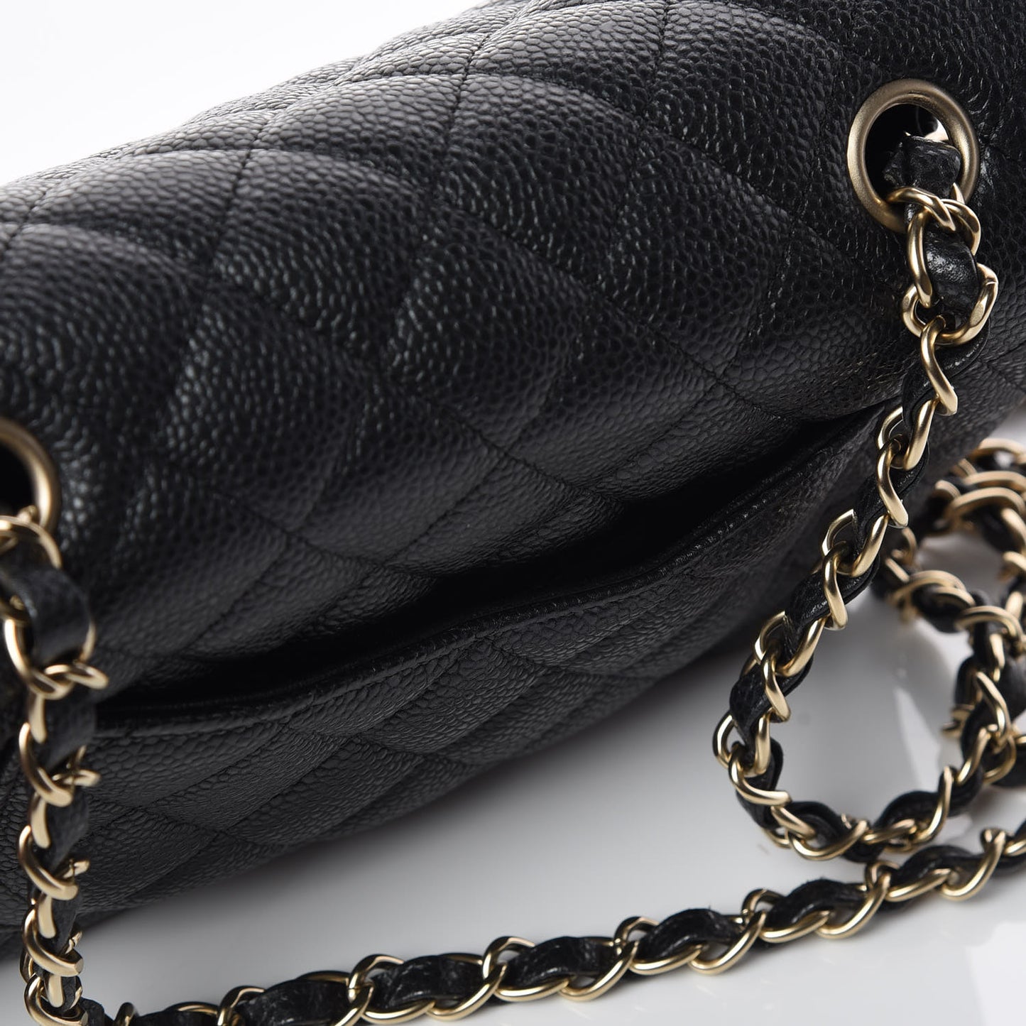 Caviar Quilted Mini Rectangular Flap Dark Charcoal