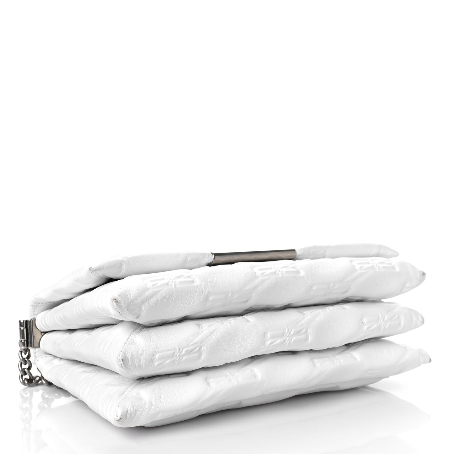 Nappa BB Monogram Embossed Medium Triplet Bag White