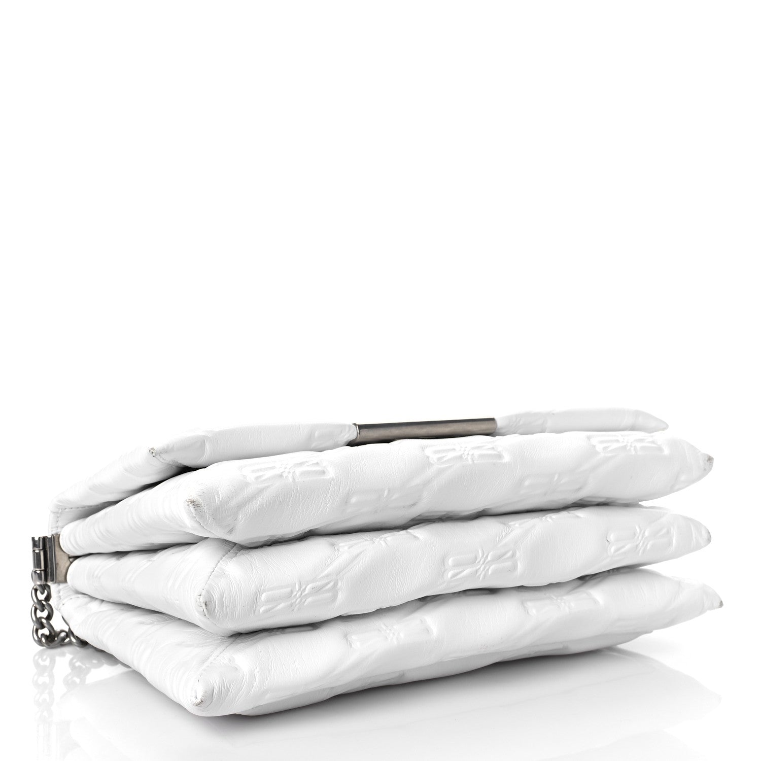 Balenciaga Nappa BB Monogram Embossed Medium Triplet Bag White 4 of 11
