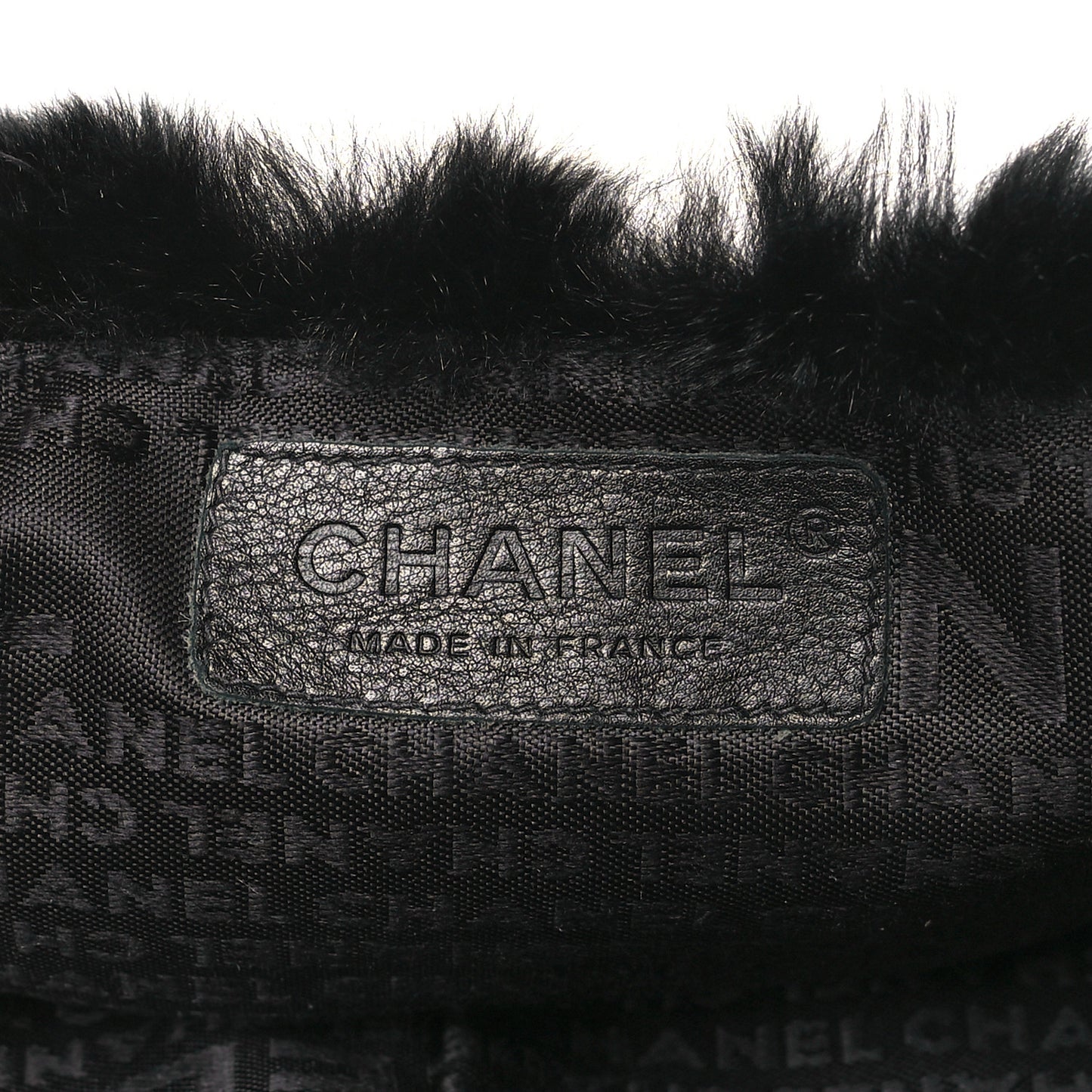 Orylag Rabbit Fur Triple Chain Single Flap Black