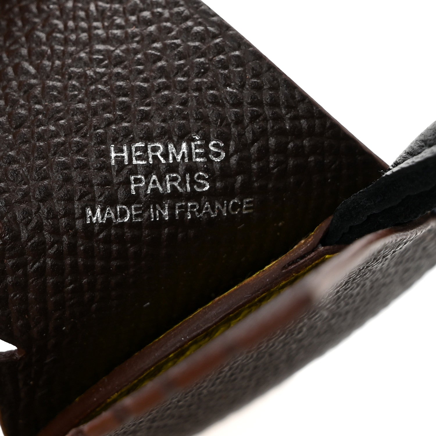Hermes Epsom Swift Chevre Mysore Birdy Bag Charm Jaune Ambre Black Biscuit 3 of 5