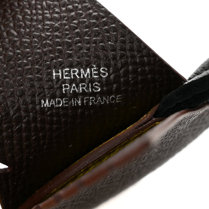 Hermes Epsom Swift Chevre Mysore Birdy Bag Charm Jaune Ambre Black Biscuit 3 of 5