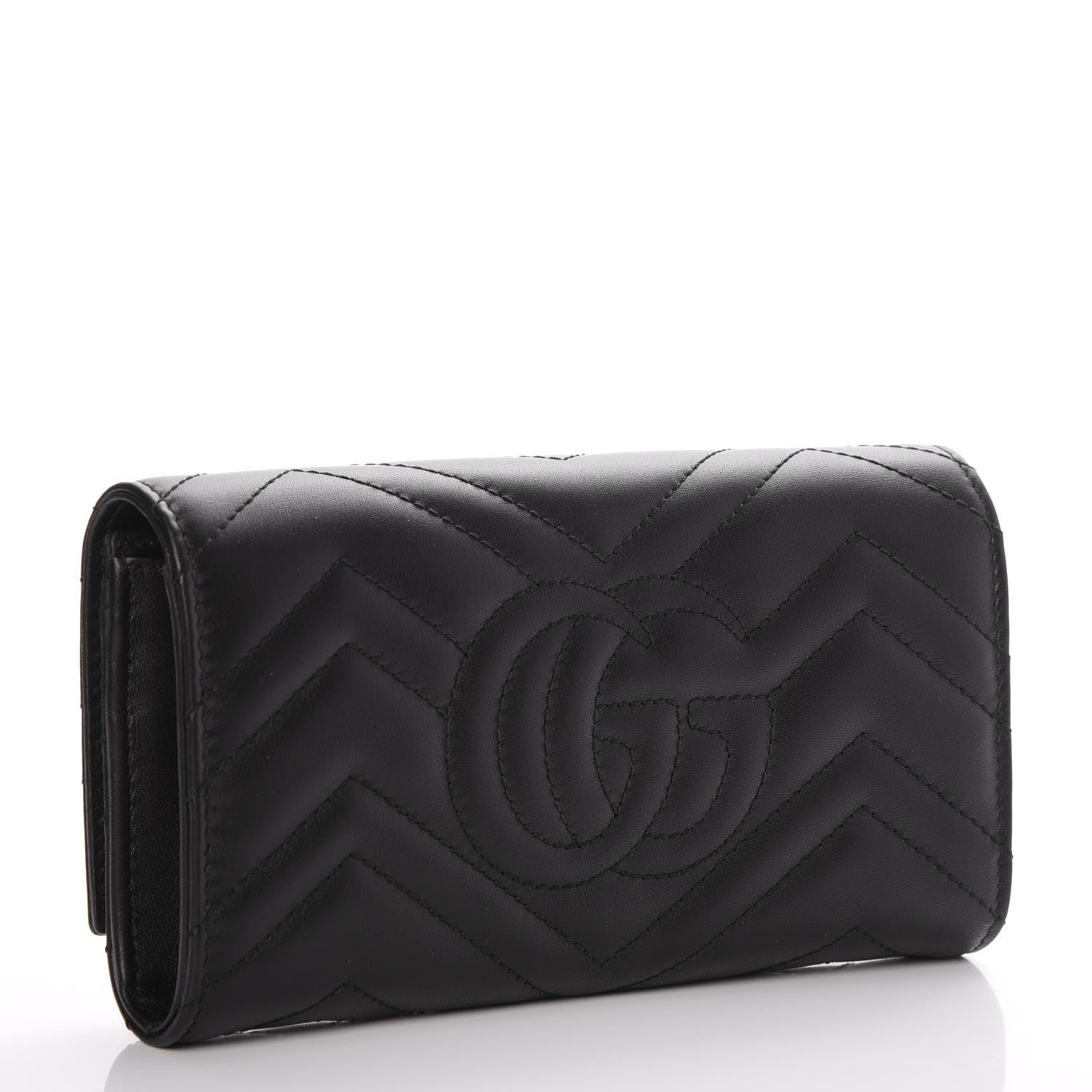 Gucci Calfskin Matelasse GG Marmont Continental Wallet Black 4 of 8