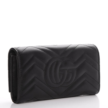 Gucci Calfskin Matelasse GG Marmont Continental Wallet Black 4 of 8