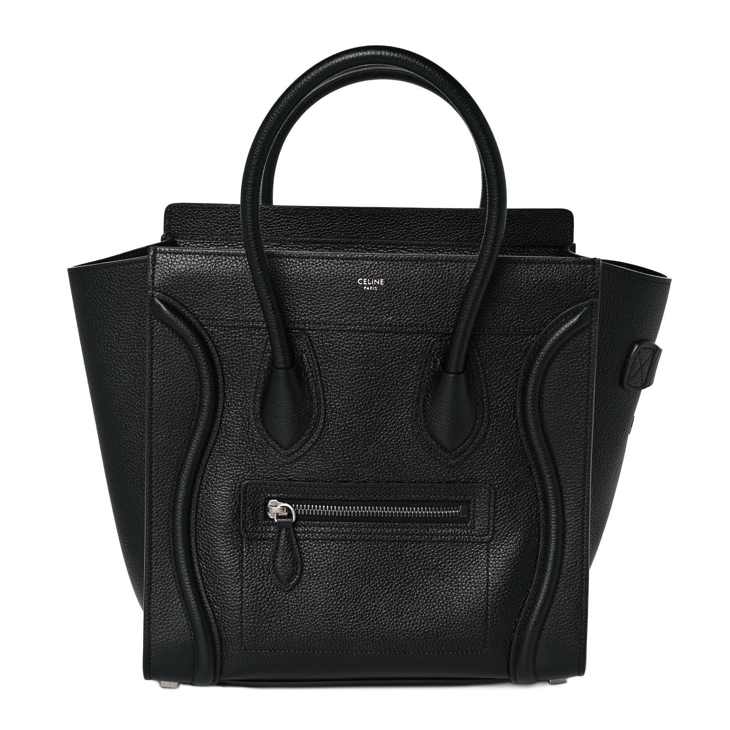 Celine Drummed Calfskin Micro Luggage Black 1 of 8