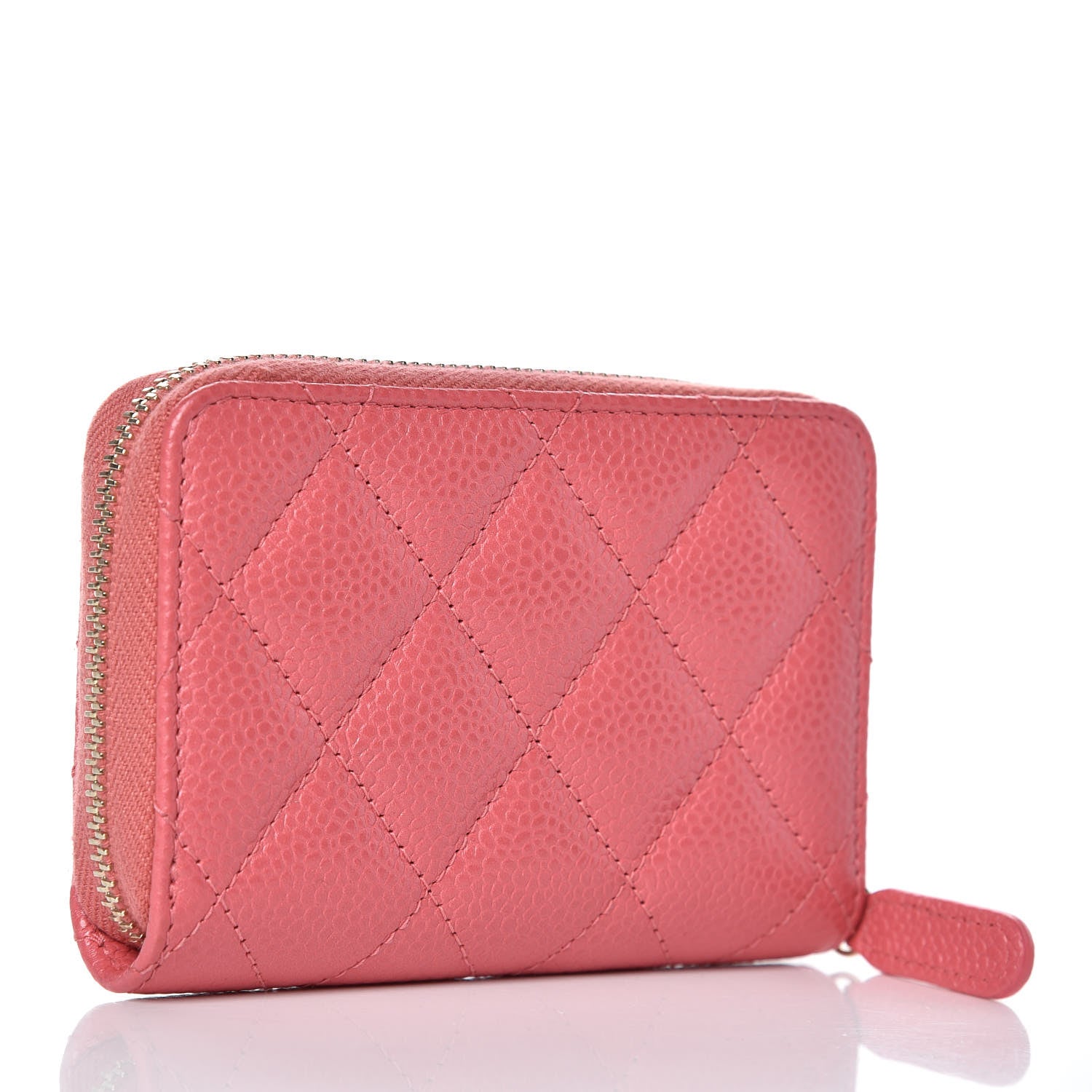 Chanel Caviar Quilted Zip Coin Purse Dark Pink 3 of 7