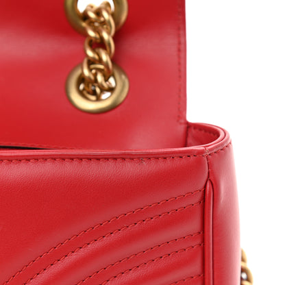 Gucci Calfskin Matelasse Small GG Marmont Shoulder Bag Hibiscus Red 11 of 13