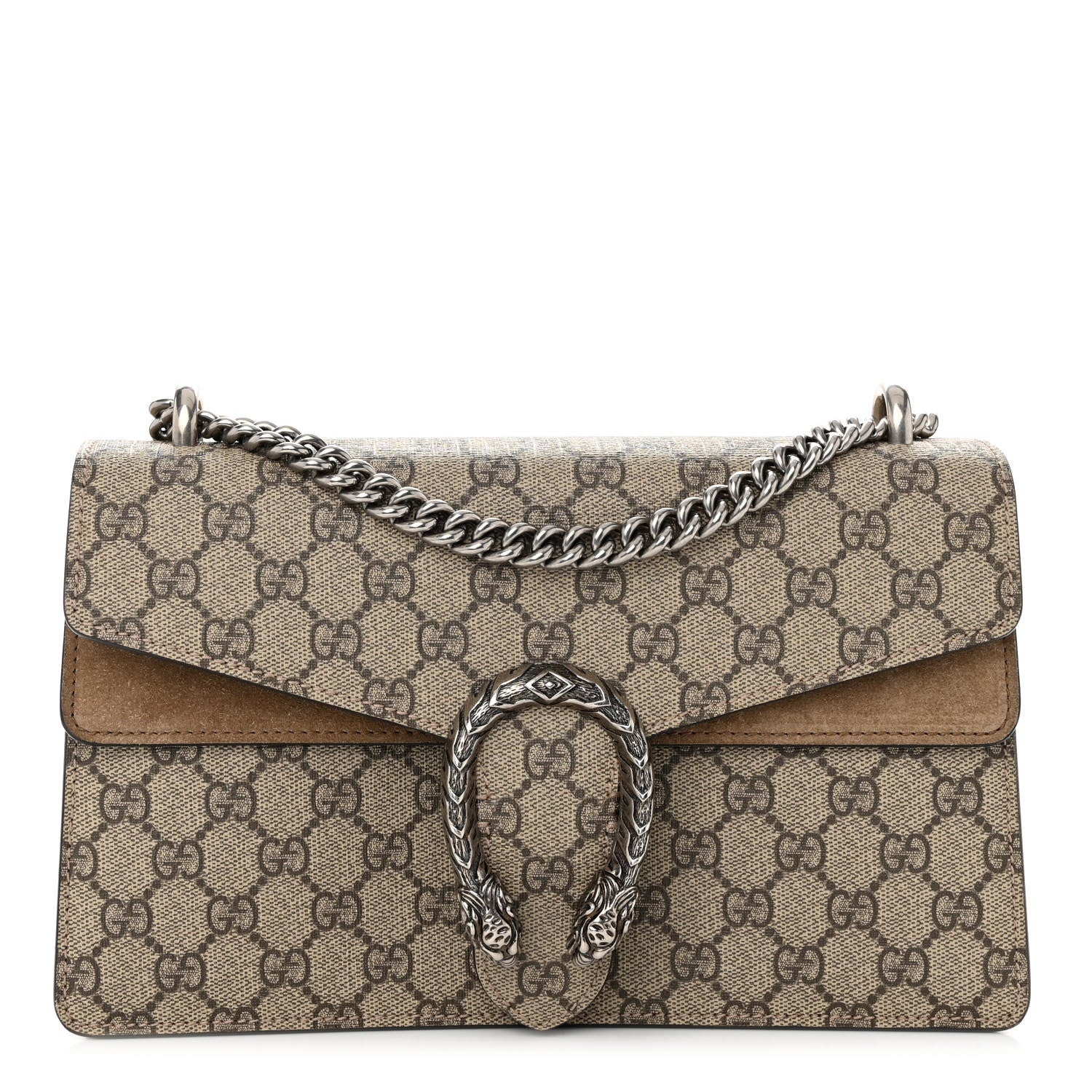 Gucci GG Supreme Monogram Small Dionysus Shoulder Bag Taupe 1 of 10