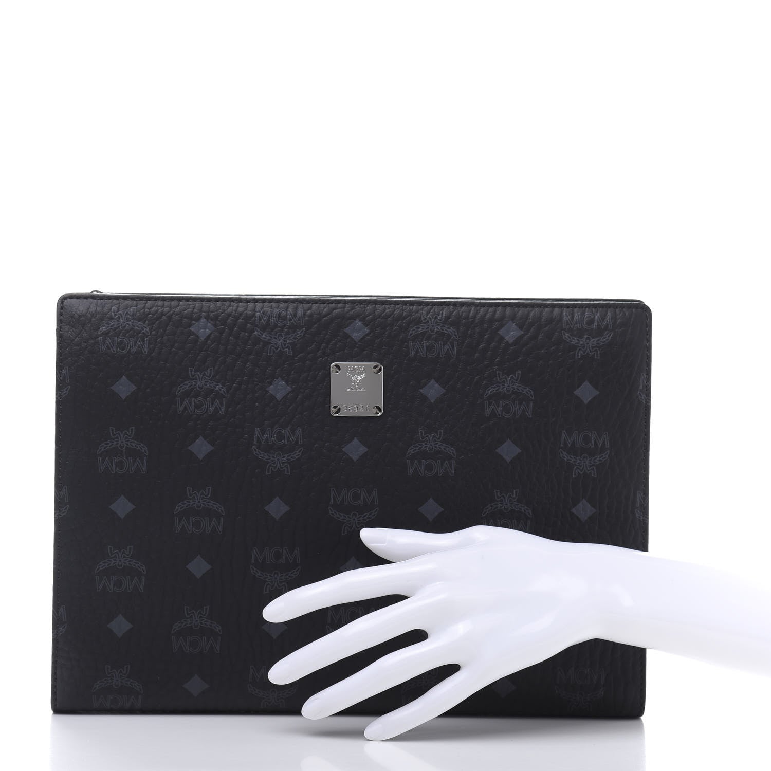MCM Visetos Medium Zip Pouch Black 2 of 10