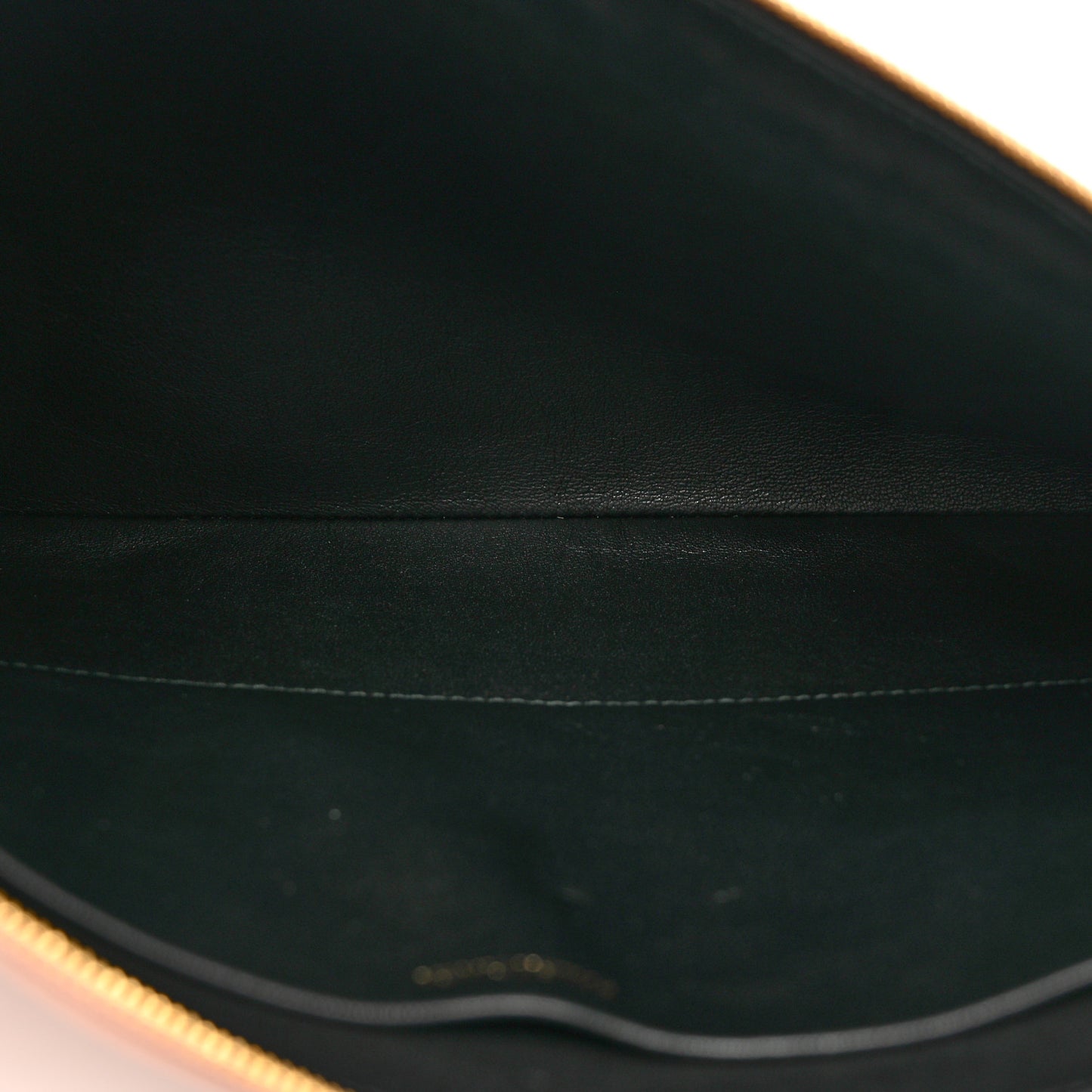 Calfskin Logo Large Ville Zip Pouch Beige