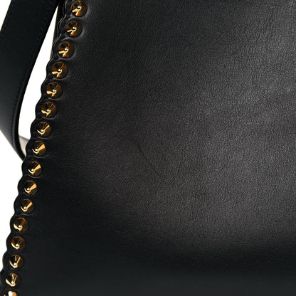 Fendi Vitello Seta Shiny Nappa Scalloped Studded Medium Peekaboo Iconic Satchel Black 15 of 17