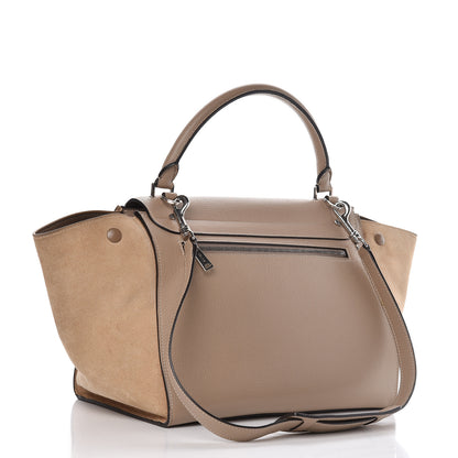 Celine Drummed Calfskin Suede Small Trapeze Dune 3 of 13