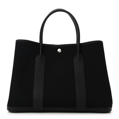 Hermes Toile Militaire Negonda Garden Party Tote 36 MM Black 1 of 11