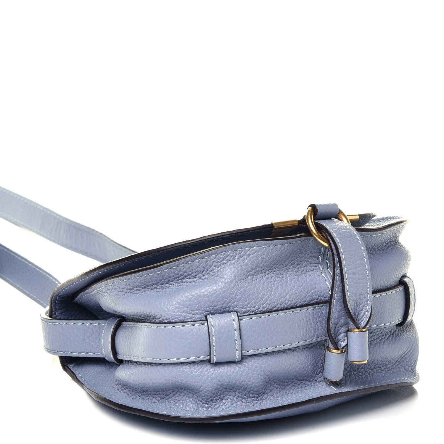 Chloe Calfskin Mini Marcie Round Crossbody Bag Washed Blue 4 of 9