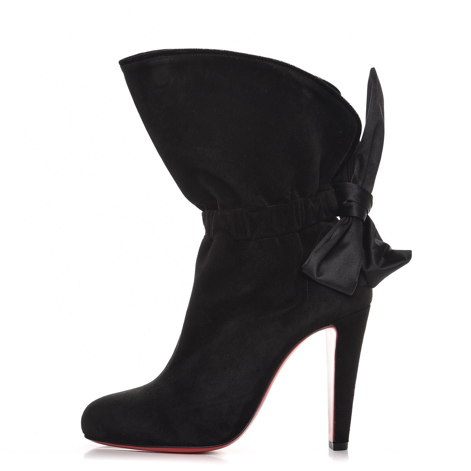 Christian Louboutin Suede Crepe Satin Velvet Kristofa 100 Booties 39 Black 1 of 7