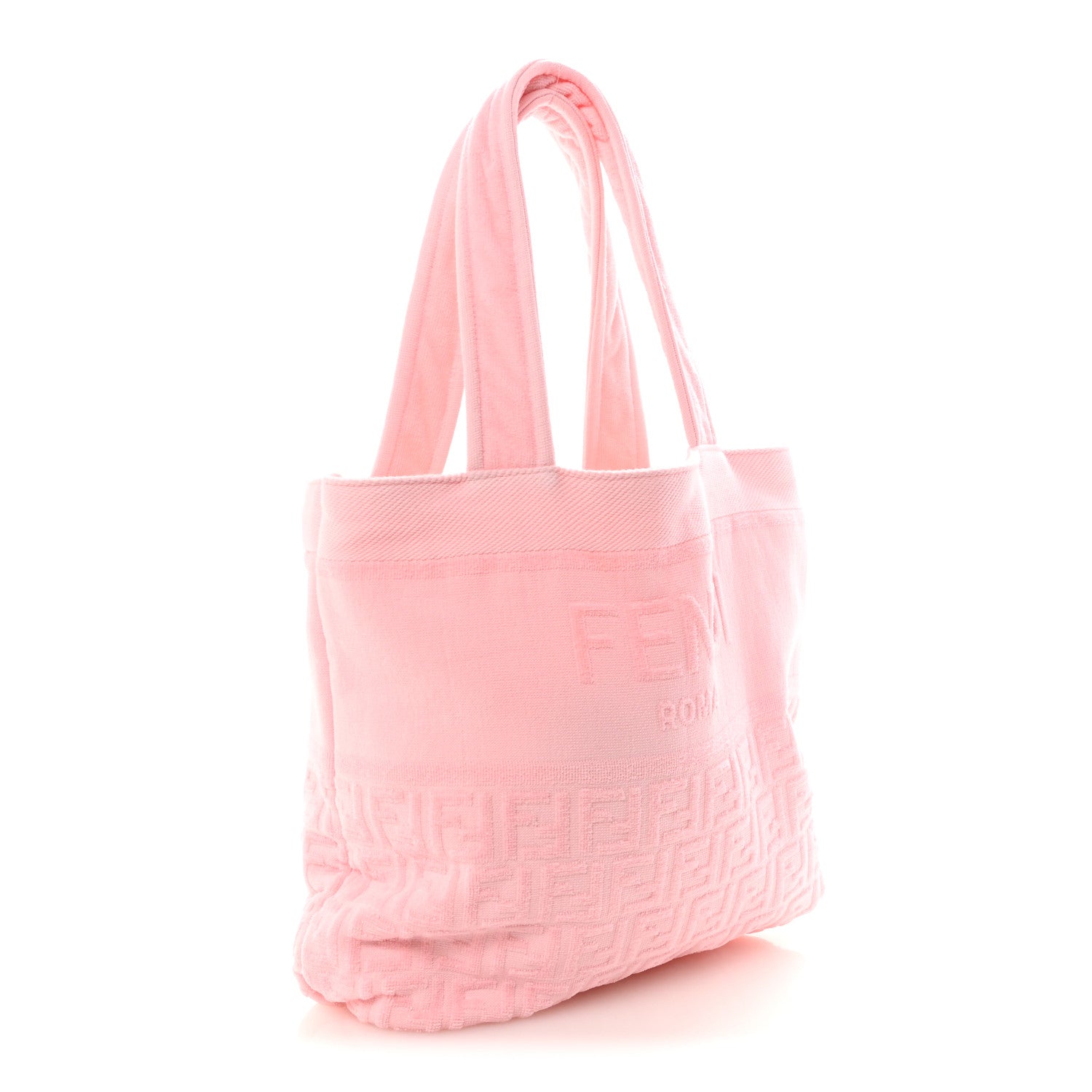 Fendi Terrycloth FF Embossed Beach Towel Tote Bag Pink 3 of 8