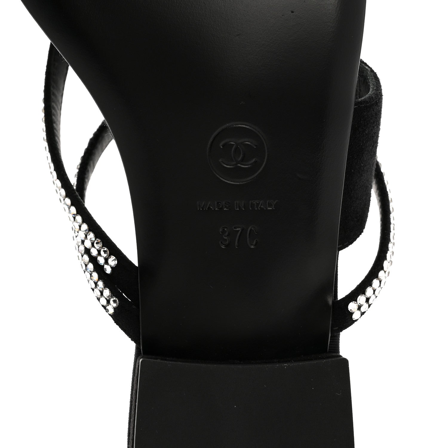 Chanel Suede Calfskin Strass Star Sandals 37 Black 7 of 11