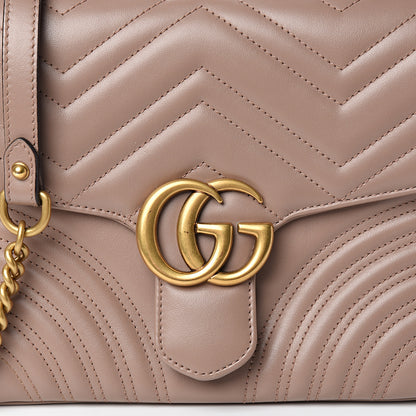 Gucci Calfskin Matelasse Small GG Marmont Top Handle Shoulder Bag Porcelain Rose 7 of 10